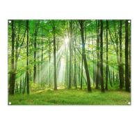 Luminora 2,1 x 1,5 m Vert Forêt Prairie Toile de Fond Conte de Fées Jungle Bois Soleil Arbres Camping Fond Enfants Anniversaire Baby Shower Décor Photo Bannière Accessoires