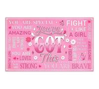 Luminora Toile de fond pour le mois de sensibilisation au cancer du sein Inscription You 've Got This Rose 182,9 x 109,2 cm