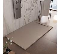 Luminosa ArredoBagno Marmoresina Receveur de douche 90 x 130 cm - Effet pierre antidérapant avec GelCoat - Modèle Venice couleur taupe - Grille design, bonde incluse