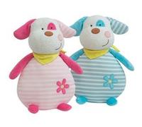 LUMINOU Peluche Chien raye - 30 cm - 2 styles Multicolore G