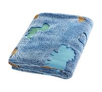 Luminous Blanket - Flannel Dinosaur Glow Throw, Double Sided Fleece Cover, Soft Warm Bedspread, Cartoon Printed Snuggle Wrap, Night Light Effect Bedding, Comfortable Sleep Accessory, Home Decor