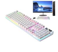 Luminous Desktop Keyboard, Wired Mechanical Keyboards, Pc Keyboards, 104 Key Setup, 17,13 x 5,12 x 0,98 pouces, Provides Precise Input for Both and Typing, Multicolore