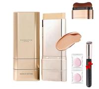 Luminous Dual-Ended Concealer Foundation Stick,Foundation Stick Korean 3 In 1,Multi-Use Foundations Make Up Sticks With Brush,24h Long-Lasting Waterproof & Sweatproof. (Natural, ONESIZE)