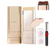 Luminous Dual-Ended Concealer Foundation Stick,Foundation Stick Korean 3 In 1,Multi-Use Foundations Make Up Sticks With Brush,24h Long-Lasting Waterproof & Sweatproof. (Bright White, ONESIZE)