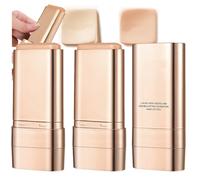 Luminous Dual-Ended Concealer Foundation Stick, Korean 2 in 1 Dual-Ended Long-Lasting Concealer Foundation Stick with Brush, Full Coverage Matte Finish for Face Makeup (#01+#02)