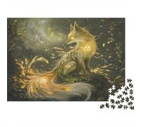 Luminous Fox Puzzle 1000 Pièces Educa Jouet en Bois Cadeau Unique De l'art De La Décoration Mysterious forêt Jeu Éducatif Challenge Toy pour Adultes Et Enfants À Partir De 12 Ans 1000pcs (75x50cm)