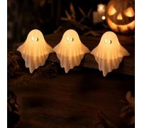 Luminous Ghost Ornament,Glowing Ghost Table Decor with Warm LED Light，3pc
