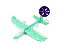 (Luminous Head,Green)48cm Big Foam Plane Glider Hand Throw Airplane Inertial Outdoor Launch Kids Toys
