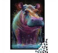 Luminous Hippo Puzzle 1000 Pièces Educa Jouet en Bois Cadeau Unique Décoration Intérieure Jeu Éducatif Challenge Toy Adultes & Enfants des 14 Ans 1000pcs (75x50cm)