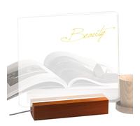 Luminous Note Display, Transparent Writing Slate, Color Change with Markers, Bright Edge Light Message Board, Desktop Memo Board with, Home Reminder Boardd for Kitchen