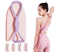Luminous Resistance Bands, Figure 8 Resistance Bands with Handles, Open Shoulder Elastic for Working Out, Fullbody Yoga Pulling Rope for Working Out, Arm, Chest (Purple 25lb)