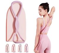 Luminous Resistance Bands, Figure 8 Resistance Bands with Handles, Open Shoulder Elastic for Working Out, Fullbody Yoga Pulling Rope for Working Out, Arm, Chest (Pink 15lb)
