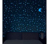 Luminous Sticker Mural Lumineux Etoiles Cheval et château Stickers Muraux Étoile Fluorescent Autocollant Sticker Mural pour Fête D'anniversaire Décoration Murale (Bleu, B)