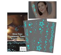 Luminous Sticker Set, Waterproof Body Glitter, Temporary Makeup Patch, Long Lasting Adhesion, Sweatproof Lightweight Texture, Perfect for Women Girl Stage Performance Arms Shoulders Ankles