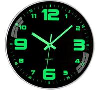 Luminous Wall Clock Silent Fluorescent Wall Pendulum Night Light Large Decorative Clock for Bedroom Kitchen Living Room Office