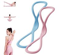 Luminousdo Resistance Bands, Figure 8 Exercise Bands for Women Men, Resistance Band, for Working Out, Arm, Chest Expanders Strap,Fullbody Yoga Pulling Ropes (25lb+25lb Pink+Blue)