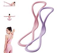 Luminousdo Resistance Bands, Figure 8 Exercise Bands for Women Men, Resistance Band, for Working Out, Arm, Chest Expanders Strap,Fullbody Yoga Pulling Ropes (15lb+25lb Pink+Purple)