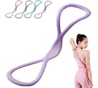 Luminousdo Resistance Bands, Figure 8 Exercise Bands with Handles, Fullbody Yoga Pulling Ropes for Women Men, Open Shoulder Elastic for Working Out, Arm, Chest Expander Strap (Purple-25lbs)