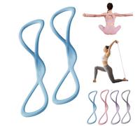 Luminousdo Resistance Bands, Figure 8 Exercise Resistance Bands for Women Men, 8 Shaped Resistance Rubber Band with Handles for Working Out, Arm, Yoga (Blue*2,35 lbs)