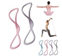 Luminousdo Resistance Bands, Figure 8 Exercise Resistance Bands for Women Men, 8 Shaped Resistance Rubber Band with Handles for Working Out, Arm, Yoga (2Mix-C,25 lbs)
