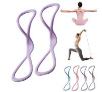 Luminousdo Resistance Bands, Figure 8 Exercise Resistance Bands for Women Men, 8 Shaped Resistance Rubber Band with Handles for Working Out, Arm, Yoga (Purple*2,25 lbs)