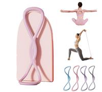 Luminousdo Resistance Bands, Figure 8 Exercise Resistance Bands for Women Men, 8 Shaped Resistance Rubber Band with Handles for Working Out, Arm, Yoga (Pink,15 lbs)