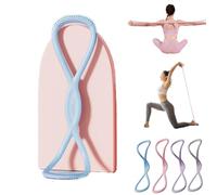 Luminousdo Resistance Bands, Figure 8 Exercise Resistance Bands for Women Men, 8 Shaped Resistance Rubber Band with Handles for Working Out, Arm, Yoga (Blue,15 lbs)