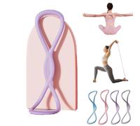 Luminousdo Resistance Bands, Figure 8 Exercise Resistance Bands for Women Men, 8 Shaped Resistance Rubber Band with Handles for Working Out, Arm, Yoga (Purple,25 lbs)