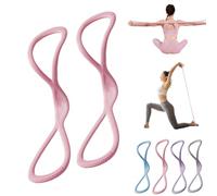 Luminousdo Resistance Bands, Figure 8 Exercise Resistance Bands for Women Men, 8 Shaped Resistance Rubber Band with Handles for Working Out, Arm, Yoga (Pink*2,25 lbs)