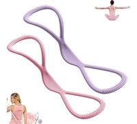 Luminousdo Resistance Bands, Fullbody Yoga Pulling Rope, Exercise Bands for Women Men, for Arm, Chest Expander/Back Training Elastic Ropes (Pink(15lb)+Purple(25lb))