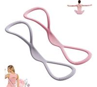 Luminousdo Resistance Bands, Fullbody Yoga Pulling Rope, Exercise Bands for Women Men, for Arm, Chest Expander/Back Training Elastic Ropes (Pink(15lb)+ Gray(35lb))