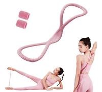 Luminousdo Resistance Bands, Novealcrbe Figure 8 Resistance Bands for Women, Open Shoulder Elastic Yoga Pulling Rope with Handles for Workout Fullbody (Pink-15 lbs)