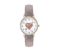 Luminouse Montre bracelet classique à quartz pour femme Cadran facile à lire et flèche à travers le cœur Montre ronde en cuir pour femme Anniversaire Infanterie, a, taille unique