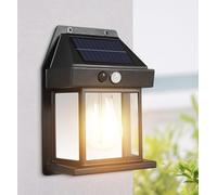 LUMINSOL Lampe solaire extérieur, 3 modes, détecteur de mouvement, applique murale solaire ampoule à filament, Lumière solaire puissante pour patio, garage, jardin