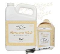 Lumintrail Tyler Glamorous Wash Diva Fine Détergent à lessive avec stylo détachant et sachets de sèche-linge - Détergent liquide conçu pour les vêtements - Lavable à la main et en machine - 1,8 l