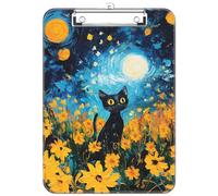 Luminzo Porte-bloc mignon en plastique, pince métallique discrète, format A4 9 x 12,5 pouces, 8,5 x 11 pouces, pour enseignants, infirmières, salles de ute Van Cat)