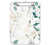 Luminzo Porte-bloc mignon en plastique, pince métallique discrète, format A4 9 x 12,5 pouces, 8,5 x 11 pouces, pour enseignants, infirmières, salles de resh Greenery)