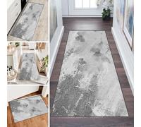 LUMIPAP Tapis de couloir, de cuisine et de cuisine, antidérapant, lavable, pour couloir, buanderie, 40 x 90 cm, gris clair art tuché