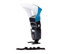 LumiQuest Flash Pocket Bouncer with UltraStrap Bundle - Universal Classic Design, Soften Light Quality, for External Camera Flashes - Perfect for Photographers, Travellers and Hobbyist (Neon Blue)