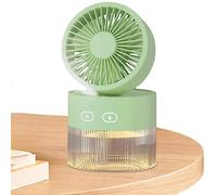 Lumiscent Ventilateur Refroidisseur de Table, Ventilateur à Brume Rechargeable, Ventilateur Refroidisseur Rechargeable avec 3 Niveaux, Batterie 1200 mAh, Faible Bruit, Angle réglable, Ventilateur de