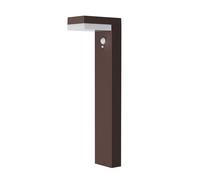 Lumisky Balise solaire à fixer ou à planter LED blanc chaud avec détecteur de mouvement CENOVA TALL CORTEN H50cm