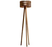 Lumisky Lampadaire solaire extérieur trépied EDEN TALL SOLAR en bois teck avec module LED blanc chaud et télécommande H158cm