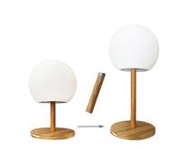 LUMISKY-Lampe de table sans fil avec pied ajustable en bambou Luny - diamètre 18 x H 28 cm