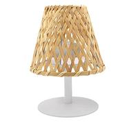 Lumisky Lampe de table sans fil bambou naturel LED blanc chaud/blanc dimmable IBIZA H26cm