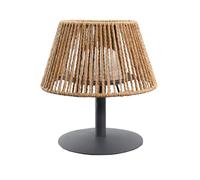 Lumisky Lampe de table sans fil en raphia naturel LED blanc chaud/blanc dimmable STANDY MINI RAFFY H22cm
