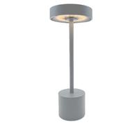 Lumisky Lampe de table sans fil touch en aluminium gris clair LED ROBY GREY H30cm