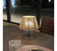 LUMISKY-Lampe de table USB sans fil avec abat-jour naturel - diamètre 20 x H 22 cm