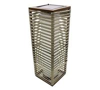 Lumisky Lampe Solaire décorative Poly rotin Taupe LED Blanc Stripy H44cm, Gris, Unique
