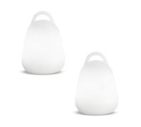 Lumisky Lot de 2 Baladeuses sans fil waterproof et flottante LED blanc/multicolore dimmable LIBERTY C25 H24cm avec télécommande et socle à induction