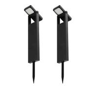Lumisky Lot de 2 Balises Solaires à Planter LED Blanc Chaud BRITY - Éclairage Extérieur Moderne, Idéal pour Jardin, Chemin et Allée, Étanches et Faciles à Installer